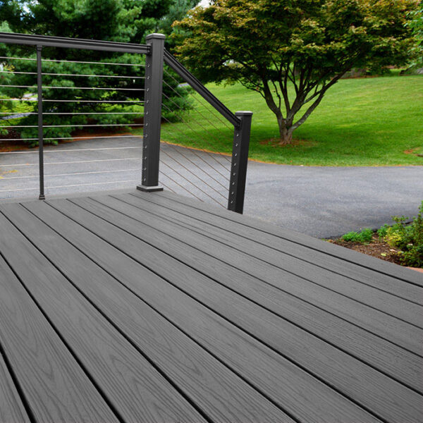 Grey Woodgrain Effect Composite Decking Area