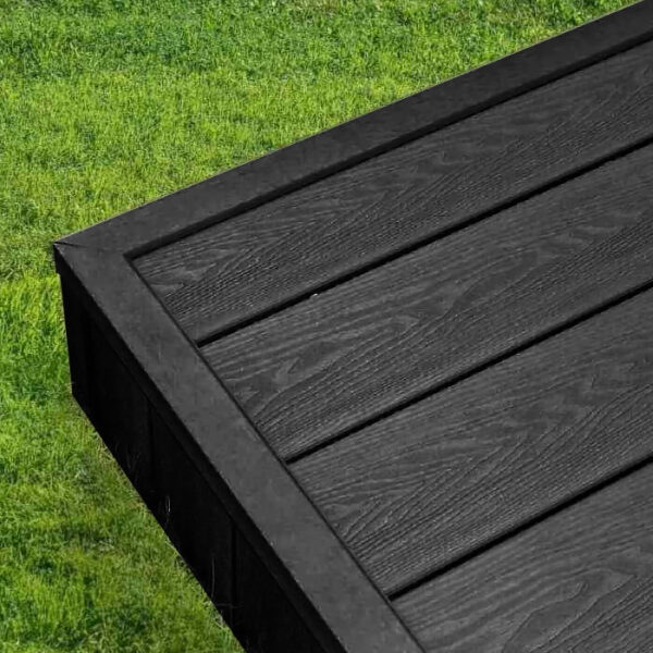 Black Composite Decking Edge Trim installed