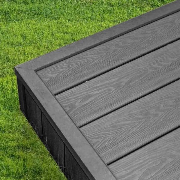 Grey Composite Decking Edge Trim Installed