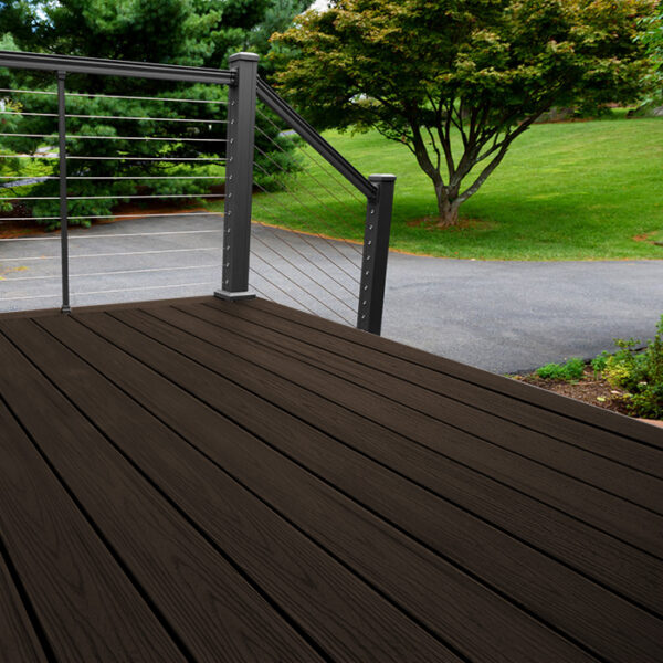 Dark Brown Composite Decking Patio Area